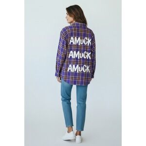 Cakeworthy Disney Hocus Pocus Amuck Plaid Flannel‎ Shirt Purple XL Edgy  NWT